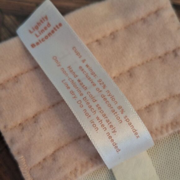 Cacique Bra 40F Lightly Lined Balconette Smooth Underwire Blush Pink Stripes - Picture 8 of 16